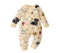 Generisch Pelele para bebé recién nacido, niño, niña, trajes de Halloween, mono de manga larga, estampado de calabaza, pelele de una pieza, ropa de otoño, mono de bebé 62, Blanco, 0-3 meses
