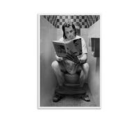 Generisch Películas Clásicas Pu-lp Fiction Funny Bathroom Vincent Vega On Toilet Bathroom Para Habitaciones, Arte Estético Lienzo Decoración Dormitorio Póster 30 x 45 cm (30 x 45 cm)