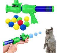 Generisch Pelota de Juguete para Gatos - Cañón de Pelota Interactivo | Juguete de Entrenamiento para Interior | Juego de Caza para Gatitos con 10 Bolas de Peluche, Tirador Interactivo, Lanzador