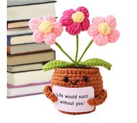 Generisch Peluche All'Uncinetto - Fiori Di Comfort Emozionale Simpatici E Colorati, Piante Morbide Decorative | Accessorio Creativo Per Scrivania Libreria Comodino Tavolo Festa Arredo Casa Ufficio