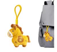 Generisch Peluche de caballo de peluche, linda muñeca de recuerdo con diseño de animal chino con cordón, para mochila, cumpleaños, Navidad, de primavera, , decoración del hogar