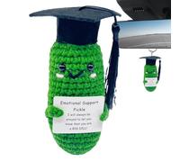 Generisch , Pepino positivo - Big Dill Pickle con tarjeta | Linda muñeca de ganchillo de punto muñeca de lana para niños, amigos, de cumpleaños, decoración, aliento
