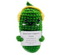 Generisch Pepino positivo, muñeca de ganchillo, pepino en escabeche de apoyo emocional hecho a mano, muñeca de ganchillo para mujeres, niñas