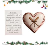 Generisch Pequeña pelota de béisbol | Recuerdo inspirador en forma de corazón - Tarjetas motivacionales portátiles | Para jugadores coleccionistas Torneos Viajes Cumpleaños Vacaciones Días de Juegos