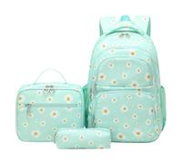 Generisch Pequeñas bolsas de hombro para mujer y almuerzo, estuche, 3 piezas, impermeable, bolsa ligera para la escuela secundaria, unisex, mochilas infantiles con cajas (verde, talla única)