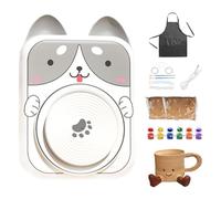 Generisch Pequeño Disco de alfarero USB 5 V CC - Vaina de alfarería Adecuada para niños con Motivos de Animales - Herramientas Antideslizantes para Dar Forma, modelar, Pintar