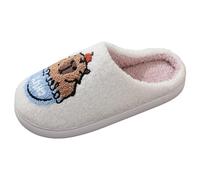 Generisch Pequeños Zapatos Mujer 38 Cómodas Pantuflas Capibala para Invierno, Panamá, Pantuflas de Algodón Capybara para Hombres Mujeres Zapatos de Cuña Zapatos Mujer Azul, beige, 36 EU
