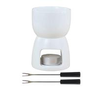 Generisch per fondere Cioccolato in Ceramica | Set fonduta con candela e forchette, 150 ml, per Cioccolato, Burro, Formaggio | Ideal para postres, fiestas, matrimoni