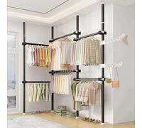 Generisch Perchero telescópico - Perchero ajustable y sistema de armario para el hogar y el comercio minorista, estante extensible de 78 a 125 cm, altura 110-310 cm