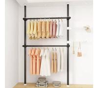 Generisch Perchero telescópico - Perchero ajustable y sistema de armario para el hogar y el comercio minorista, estante extensible de 78 a 125 cm, altura 110-310 cm