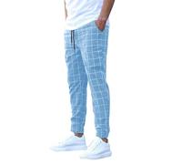 Generisch Performance - Pantalones elegantes para hombre, corte ajustado, cómodos, prácticos, para negocios, ocio, pijama, pantalones para hombre, extra largos, #2-azul cielo, M