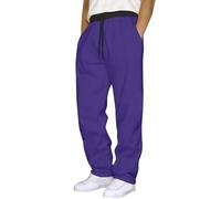 Generisch Performance - Pantalones elegantes para hombre, corte ajustado, cómodos, prácticos, para negocios, ocio, pijama, pantalones para hombre, extra largos, #1-lila, S
