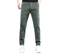 Generisch Performance - Pantalones elegantes para hombre, corte ajustado, cómodos, prácticos, para negocios, ocio, pijama, pantalones para hombre, extra largos, #4-ag, S