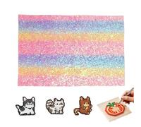 Generisch Perla para planchar con forma de estera, herramienta creativa resistente al calor, tela con lentejuelas degradadas de arcoíris, 20 x 15 - 30 x 20 cm, para niños, adolescentes, principiantes