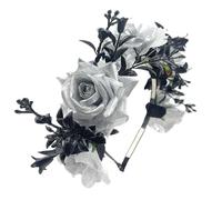 Generisch Perlas para barba para mujer, ramita, corona de boda, cinta para la cabeza, día de Halloween, fiesta de boda mexicana, diadema negra para hombre e invierno, AI, Talla única