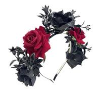 Generisch Perlas para barba para mujer, ramita, corona de boda, cinta para la cabeza, día de Halloween, fiesta de boda mexicana, diadema negra para hombre e invierno, Ah., Talla única