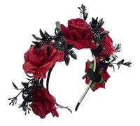 Generisch Perlas para barba para mujer, ramita, corona de boda, cinta para la cabeza, día de Halloween, fiesta de boda mexicana, diadema negra para hombre e invierno, AD, Talla única