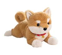 Generisch Perro de peluche | 38 centímetros muñeca realista cachorro con una campana - perros de peluche tumbados para niños, para bebés, niños pequeños, cumpleaños, dormitorio, juego interactivo y