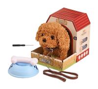 Generisch Perro Eléctrico - Mascota Electrónica Interactiva de Peluche, Camina y Ladra | Perrito Realista Con Correa, Sonido y Movimiento de Cola | para Niños, Regalo, Hogar, Sala de Juegos
