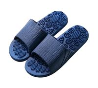 Generisch Perros Zapatillas Hombre Hogar Al aire libre Antideslizante Pie Transpirable Punto de acupuntura Masaje de pies Sandalias Masculino Piel de Cordero Zapatillas Hombre Negro, azul oscuro, 40