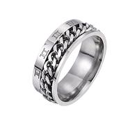 Generisch Personalidad de transmisión Domineering Siple Titanio Anillo Giratorio Anillo Hombre Joyería Romana Anillos Jersey Anillos Anillos Anillos, talla única, Titanio, Sin piedras preciosas