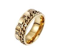 Generisch Personalidad de transmisión Domineering Siple Titanio Anillo Giratorio Anillo Hombre Joyería Romana Anillos Jersey Anillos Anillos Anillos, talla única, Titanio, Sin piedras preciosas