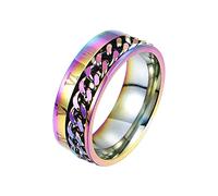 Generisch Personalidad de transmisión Domineering Siple Titanio Anillo Giratorio Anillo Hombre Joyería Romana Anillos Jersey Anillos Anillos Anillos, talla única, Titanio, Sin piedras preciosas