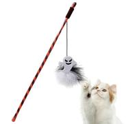 Generisch Pesca para gatos, varilla interactiva de Halloween, caña de entrenamiento con espíritu de calabaza para simulación de caza para movimiento interior y exterior