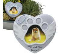 Generisch Pet Memorial Stones - Cat Memorial Stone | Placa conmemorativa para perros | Amor en de corazón de pérdida del monumento del perro | Piedra para casa | Marcador de cielo Marco de fotos
