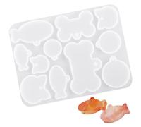 Generisch Pet -Tag - Molde de resina flexible de silicona, diseño de huellas de huesos de perro, moldes para manualidades para resina epoxi, joyas, collares personalizados, kit de fabricación de