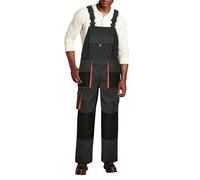 Generisch Peto para hombre resistente de mezclilla con ajuste cómodo y holgado, prácticos bolsillos para el trabajo y el tiempo libre, gris, XXL