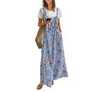 Generisch Peto para mujer Boho - Jumpsuits Wide Leg Traje de pantalón estampado Romper Spaghetti Strap Mono Casual Pantalones Tirantes Ligero Y Ventilado Mono de Verano Oversize Pantalones casuales