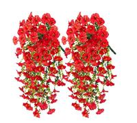 Generisch Petunias artificiales - Flores de seda artificiales, resistentes a la intemperie, plantas de floración permanente para macetas, jardineras, jarrón, terraza, pasarela, jardín, 2 unidades