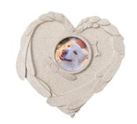 Generisch Piedra conmemorativa para mascotas, piedra decorativa de jardín con forma de corazón, piedra de cementerio con marco de fotos, recuerdo de compasión, decoración de jardín