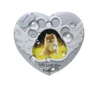 Generisch Piedra conmemorativa para perros cementerio decoraciones, amor corazón simpatía para perros cielo marcador tristeza mascota marco de fotos lápida para tumba