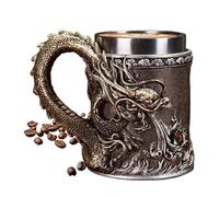 Generisch Piedra - Vaso antiguo para enfriar | Revestimiento de acero inoxidable aislado con escalas de dragón de alto relieve, hardware ornamental Beverage para enfriar, calentar, verter y servir