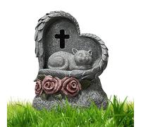 Generisch - Piedras conmemorativas para perros, piedra conmemorativa - lápida | Estatua de jardín alimentada por energía solar, marcas de tumba, estatua de gato dormido, decoración exterior de piedra