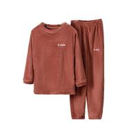 Generisch Pijama de caballero medieval para niños y niñas, cálido, monocolor, conjunto de ropa de casa suave y mullida con pantalones de chándal de forro polar, Vino, 11-12 años