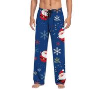 Generisch Pijama de Navidad para hombre con bolsillos con cordón, combinación práctica, estilo cómodo para días relajados, marine, L
