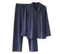 Generisch Pijama para hombre de invierno de 2 piezas, cálido forro polar, juego de pijama micro elástico para parejas como cálido forro polar Homewear con parte superior de manga larga pantalones