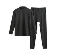 Generisch Pijama para hombre, forro polar, ropa interior funcional, largo y cálido, de dos piezas, para invierno, ropa de casa acogedora, de manga larga, suave y cómoda, gris oscuro, 3XL