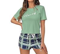 Generisch Pijama sexy para mujer, camisón de encaje con cuello en V, sexy, corto, ropa de dormir de encaje, lencería con tirantes ajustables, Pajamas B2-verde, M