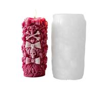 Generisch Pillar Candle Mold | 3D Sculpted Bow Bone Heart Gothic Skeleton