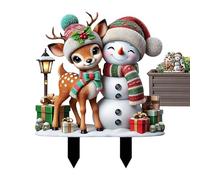 Generisch Pines de Navidad para jardín, 2D acrílico, para exteriores, carteles de Navidad para exteriores, marcadores decorativos para jardines de invierno, para césped, caminos, jardineras y