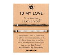 Generisch Pinky Promise Pulsera a juego para parejas, alma gemela, hombre, relaciones a larga distancia, regalos para mujeres, hombres, él, ella, dulce pareja regalo pulsera de cuero amarillo, talla