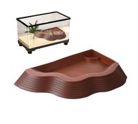 Generisch Piscina de reptiles - Cuenco de agua para baño de tortugas con rampa | Antideslizante Tortuga con rampa | Herramienta de baño de reptiles plana | Decoración de acuarios Reptiile Soak Bandeja