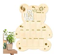 Generisch Pizarra de fotos de bebé - Marco de fotos de madera para niños, marcadores de crecimiento, bonito recuerdo, primer cumpleaños, día de adopción, familiar, preservación de recuerdos
