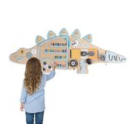 Generisch Pizarra sensorial de pared con forma de dinosaurio de madera, juguete educativo temprano, centro de actividades montado en la pared, para niños, niñas, salón, habitación infantil, aula