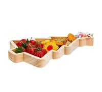 Generisch Placa de Navidad | Tabla de madera para charcutería y suministros de | Platos de madera en forma de árbol de Navidad | Para desayuno, aperitivos, dulces, postres, queso y carne en la