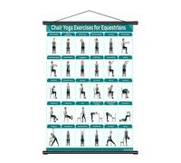 Generisch Plan de ejercicios para silla de yoga, plegable y apto para principiantes, para pilates de silla, plan de ejercicios, póster de estiramiento, para entrenamiento de movilidad, pilates